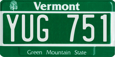 VT license plate YUG751