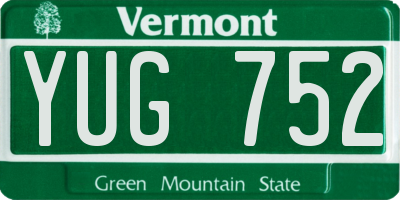 VT license plate YUG752