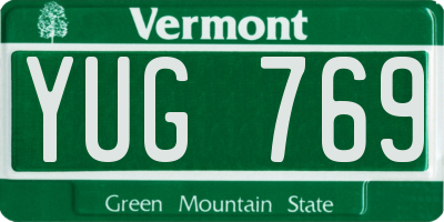 VT license plate YUG769
