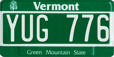 VT license plate YUG776