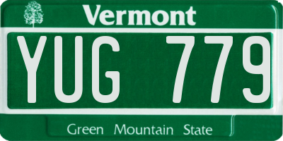 VT license plate YUG779