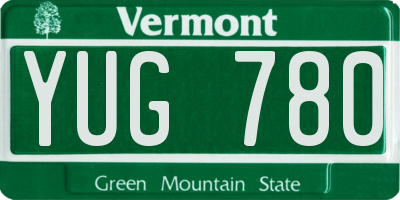 VT license plate YUG780