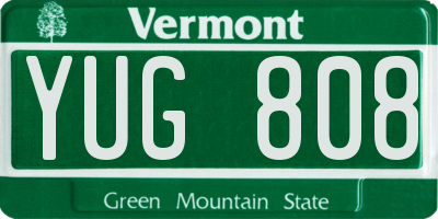 VT license plate YUG808
