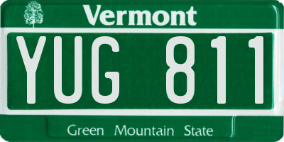 VT license plate YUG811