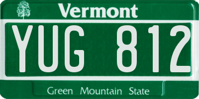 VT license plate YUG812