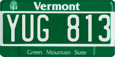 VT license plate YUG813
