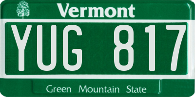 VT license plate YUG817