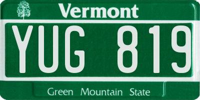 VT license plate YUG819