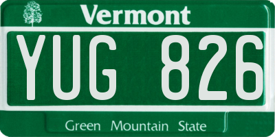 VT license plate YUG826
