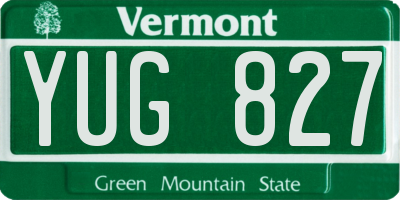VT license plate YUG827
