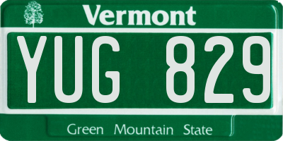 VT license plate YUG829