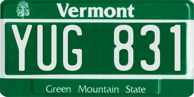 VT license plate YUG831