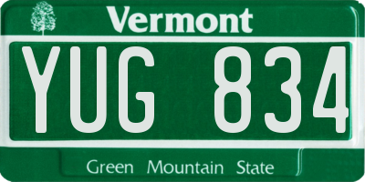 VT license plate YUG834