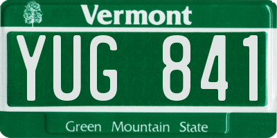 VT license plate YUG841
