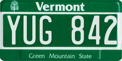 VT license plate YUG842