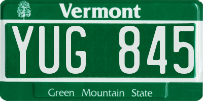 VT license plate YUG845