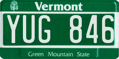 VT license plate YUG846
