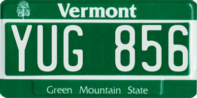 VT license plate YUG856
