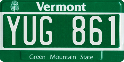 VT license plate YUG861