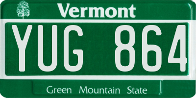 VT license plate YUG864