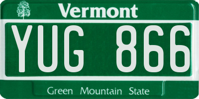 VT license plate YUG866