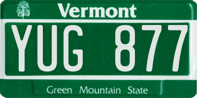VT license plate YUG877