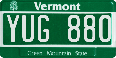 VT license plate YUG880