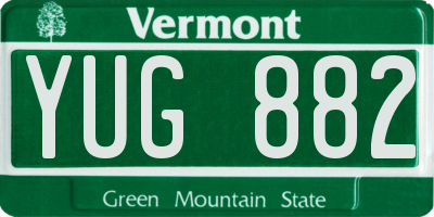 VT license plate YUG882