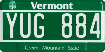 VT license plate YUG884