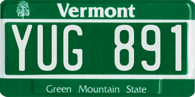 VT license plate YUG891
