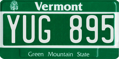 VT license plate YUG895
