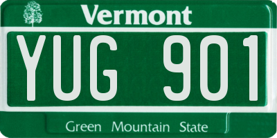VT license plate YUG901