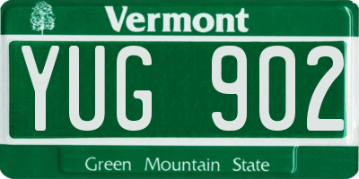 VT license plate YUG902