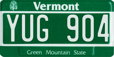 VT license plate YUG904