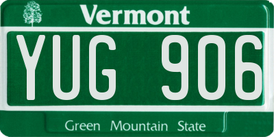 VT license plate YUG906