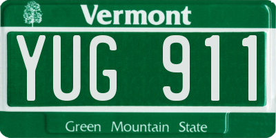 VT license plate YUG911