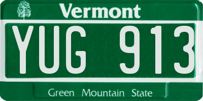 VT license plate YUG913