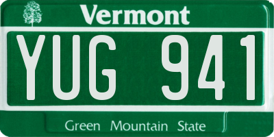 VT license plate YUG941