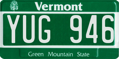 VT license plate YUG946