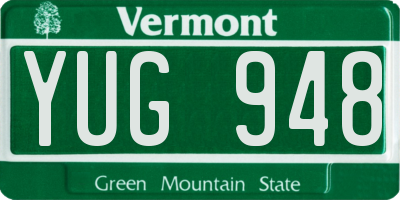 VT license plate YUG948
