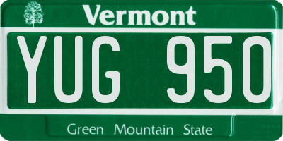 VT license plate YUG950