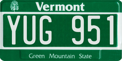 VT license plate YUG951