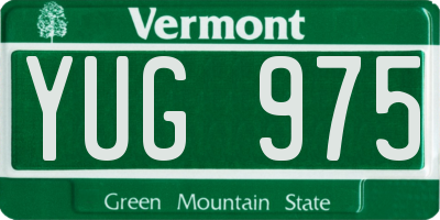 VT license plate YUG975