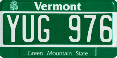 VT license plate YUG976