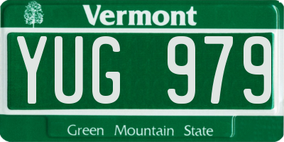 VT license plate YUG979