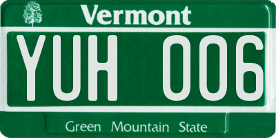 VT license plate YUH006