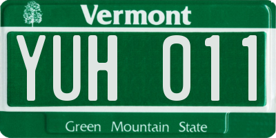 VT license plate YUH011