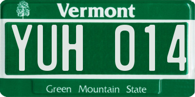VT license plate YUH014