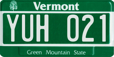 VT license plate YUH021