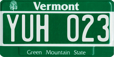 VT license plate YUH023